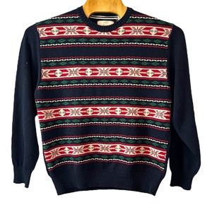 Weatherproof Men’s Vintage Fair Isle‎ Shawl Sweater  Sz XL